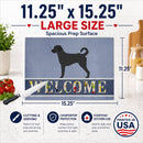 Labradoodle Welcome Cutting Board Tempered Glass Kitchen Cutting Surface, Heat Resistant Chopping, Non-Slip Feet, Food Prep & Serving