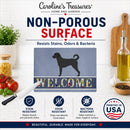 Labradoodle Welcome Cutting Board Tempered Glass Kitchen Cutting Surface, Heat Resistant Chopping, Non-Slip Feet, Food Prep & Serving