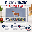 Smooth Collie Welcome Cutting Board Tempered Glass Kitchen Cutting Surface, Heat Resistant Chopping, Non-Slip Feet, Food Prep & Serving