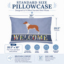 Smooth Collie Welcome Standard Pillowcase Lightweight Super Soft Easy Care Decorative Artwork Pillowcase, Standard
