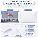 Smooth Collie Welcome Standard Pillowcase Lightweight Super Soft Easy Care Decorative Artwork Pillowcase, Standard