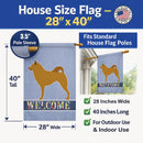 Finnish Spitz Welcome House Flag 28x40 Porch Sleeve Pole Decorative Outside Yard Banner Artwork Wall Hanging, Polyester