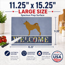 Finnish Spitz Welcome Cutting Board Tempered Glass Kitchen Cutting Surface, Heat Resistant Chopping, Non-Slip Feet, Food Prep & Serving