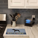 Cane Corso Welcome Cutting Board Tempered Glass Kitchen Cutting Surface, Heat Resistant Chopping, Non-Slip Feet, Food Prep & Serving