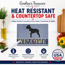 Cane Corso Welcome Cutting Board Tempered Glass Kitchen Cutting Surface, Heat Resistant Chopping, Non-Slip Feet, Food Prep & Serving
