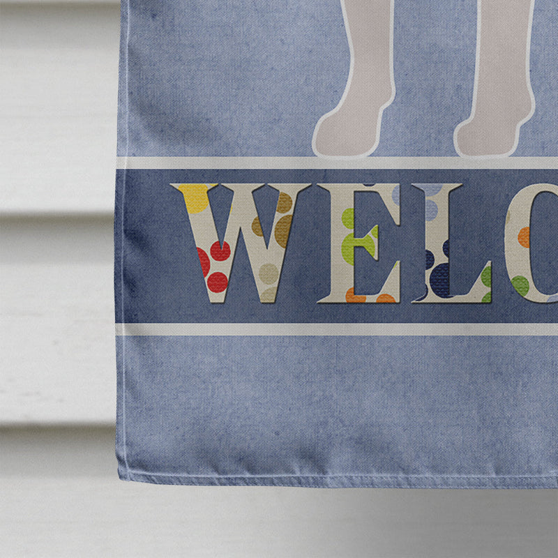 American Bulldog Welcome Flag Canvas House Size BB8348CHF