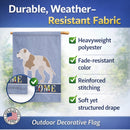 American Bulldog Welcome House Flag 28x40 Porch Sleeve Pole Decorative Outside Yard Banner Artwork Wall Hanging, Polyester