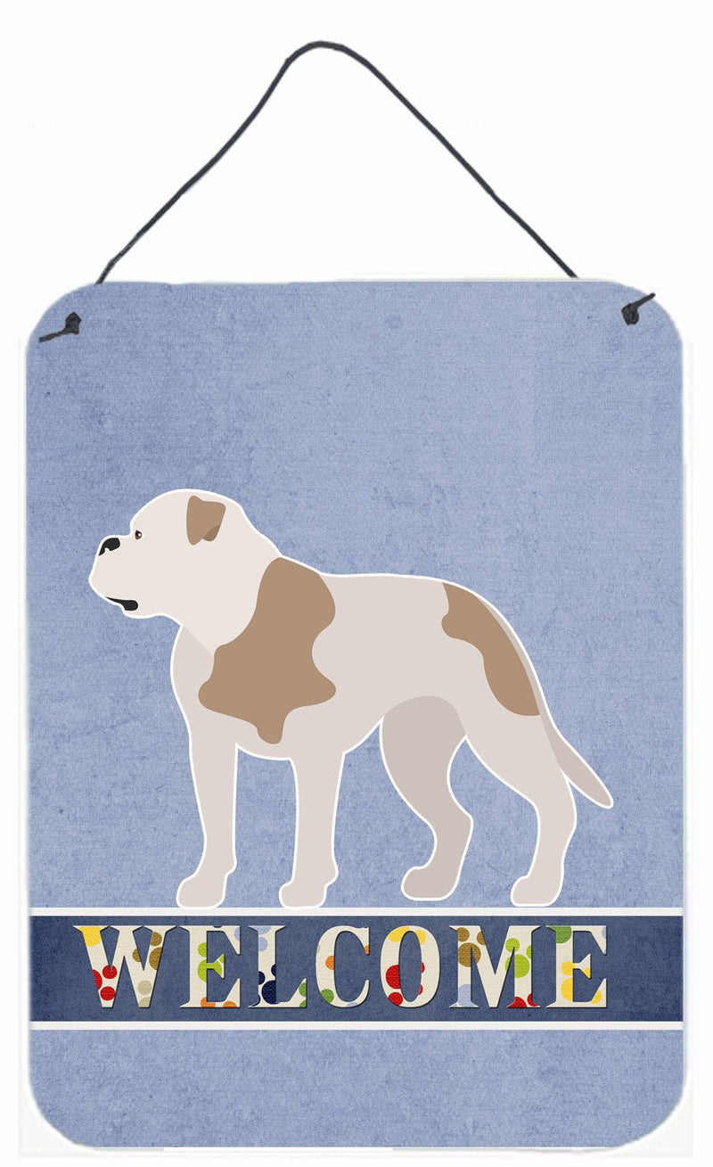 American Bulldog Welcome Wall or Door Hanging Prints BB8348DS1216