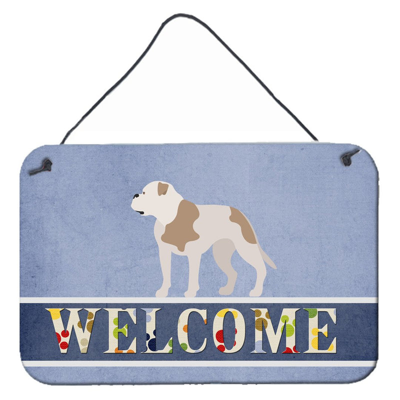 American Bulldog Welcome Wall or Door Hanging Prints BB8348DS812