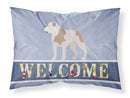 American Bulldog Welcome Fabric Standard Pillowcase – Artistic Decorative Front, White Back BB8348PILLOWCASE