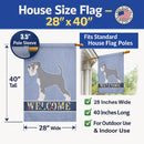 Schnauzer Welcome House Flag 28x40 Porch Sleeve Pole Decorative Outside Yard Banner Artwork Wall Hanging, Polyester