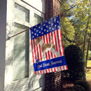 Wire Fox Terrier American House Flag 28x40 Porch Sleeve Pole Decorative Outside Yard Banner Artwork Wall Hanging, Polyester