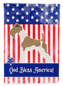 Wire Fox Terrier American House Flag 28x40 Porch Sleeve Pole Decorative Outside Yard Banner Artwork Wall Hanging, Polyester