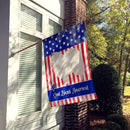 German Spitz American House Flag 28x40 Porch Sleeve Pole Decorative Outside Yard Banner Artwork Wall Hanging, Polyester