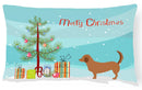 Alpine Dachsbrake Christmas Canvas Fabric Decorative Pillow BB8432PW1216