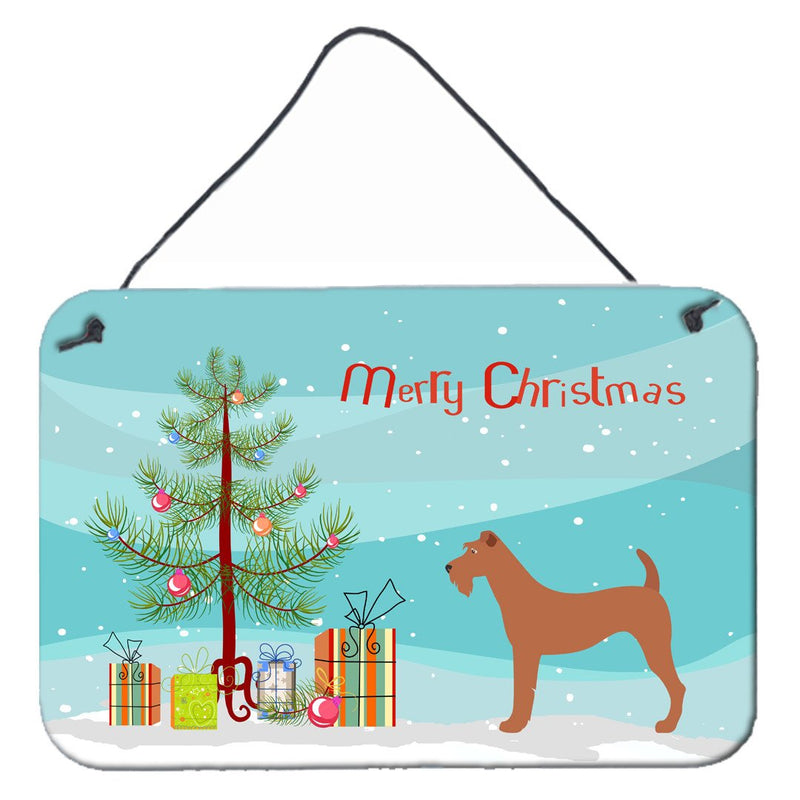 Irish Terrier Christmas Wall or Door Hanging Prints BB8438DS812