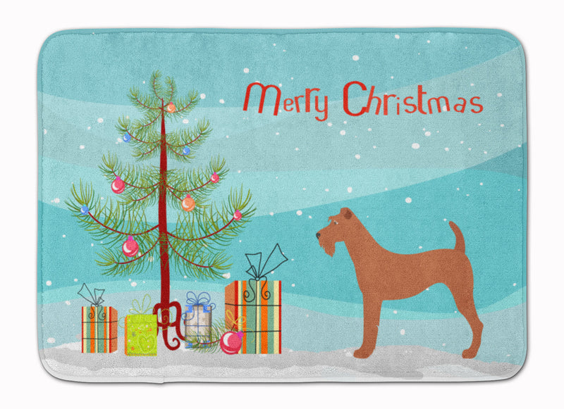 Irish Terrier Christmas Machine Washable Memory Foam Mat BB8438RUG