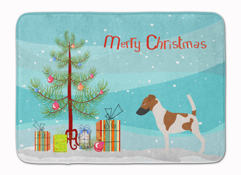 Smooth Fox Terrier Christmas Machine Washable Memory Foam Mat BB8441RUG