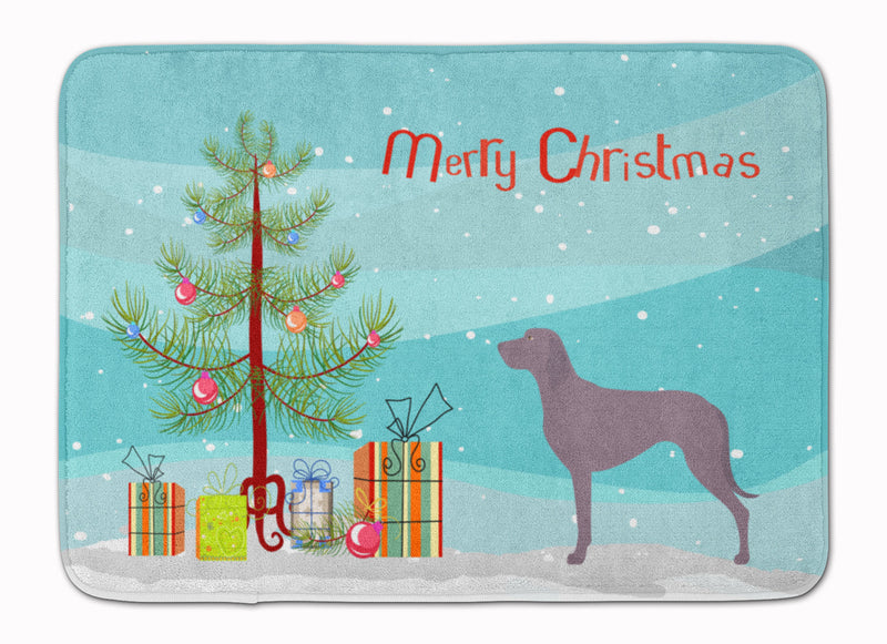 Weimaraner Christmas Machine Washable Memory Foam Mat BB8442RUG