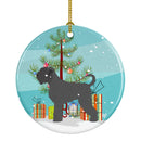 Black Russian Terrier Christmas Ornament - Round Ceramic Ornament – Artist-Designed Keepsake Decoration BB8455CO1