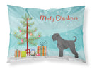Black Russian Terrier Christmas Fabric Standard Pillowcase – Artistic Decorative Front, White Back BB8455PILLOWCASE