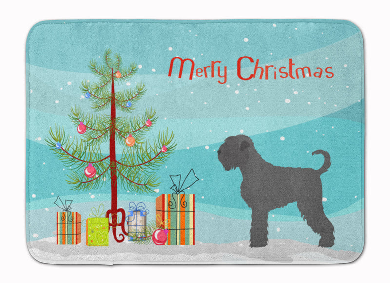 Black Russian Terrier Christmas Machine Washable Memory Foam Mat BB8455RUG