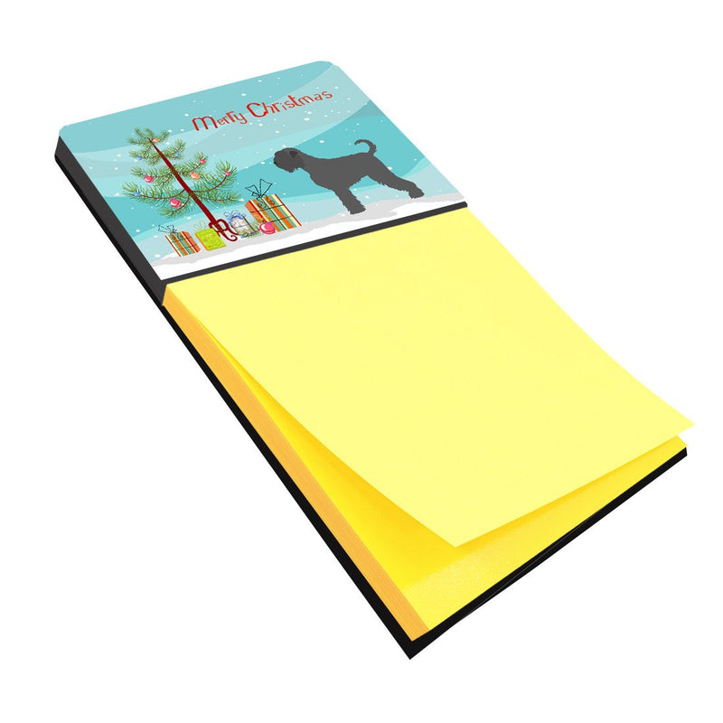 Black Russian Terrier Christmas Sticky Note Holder BB8455SN- Refiilable Desk Accessory Note Pad