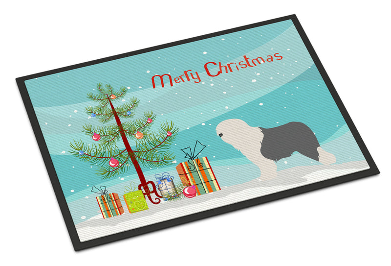 Old English Sheepdog Bobtail Christmas Indoor or Outdoor Mat 18x27 BB8456MAT