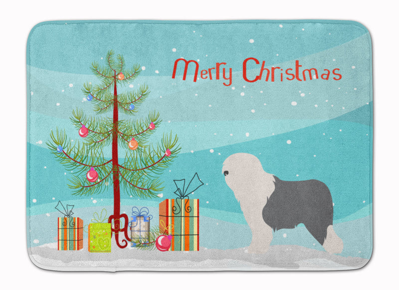 Old English Sheepdog Bobtail Christmas Machine Washable Memory Foam Mat BB8456RUG