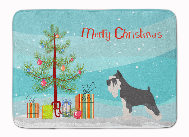 Miniature Schnauzer Christmas Machine Washable Memory Foam Mat BB8460RUG