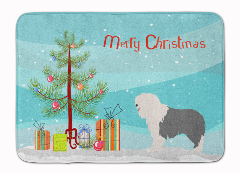 Old English Sheepdog Christmas Machine Washable Memory Foam Mat BB8466RUG