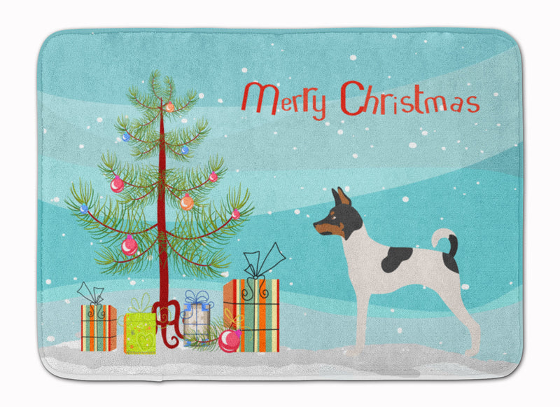 American Toy Fox Terrier Christmas Machine Washable Memory Foam Mat BB8468RUG