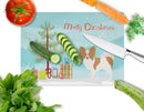 Papillon Christmas Cutting Board Tempered Glass Kitchen Cutting Surface, Heat Resistant Chopping, Non-Slip Feet, Food Prep & Serving