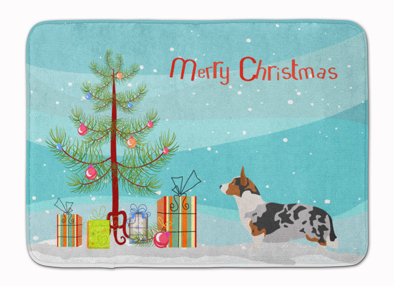 Welsh Corgi Cardigan Christmas Machine Washable Memory Foam Mat BB8475RUG