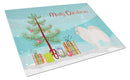 German Spitz Christmas Cutting Board Tempered Glass Kitchen Cutting Surface, Heat Resistant Chopping, Non-Slip Feet, Food Prep & Serving