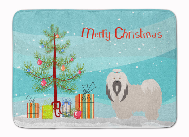 Lhasa Apso Christmas Machine Washable Memory Foam Mat BB8481RUG