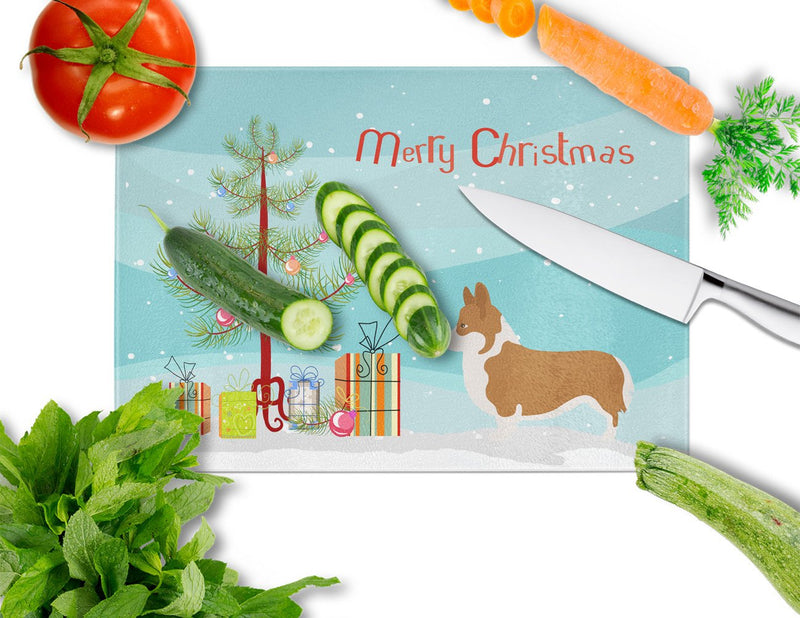 Pembroke Welsh Corgi Christmas Glass Cutting Board Large BB8482LCB