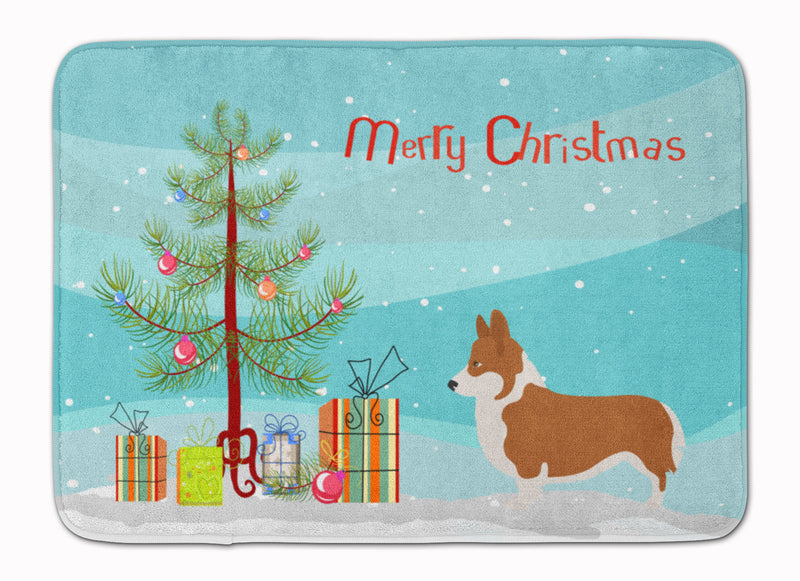 Pembroke Welsh Corgi Christmas Machine Washable Memory Foam Mat BB8482RUG