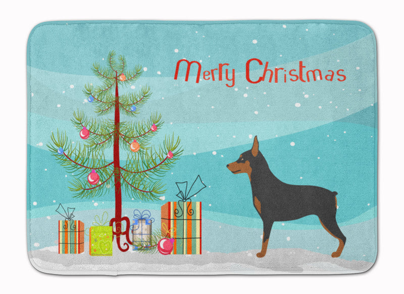 Miniature Pinscher Christmas Machine Washable Memory Foam Mat BB8485RUG