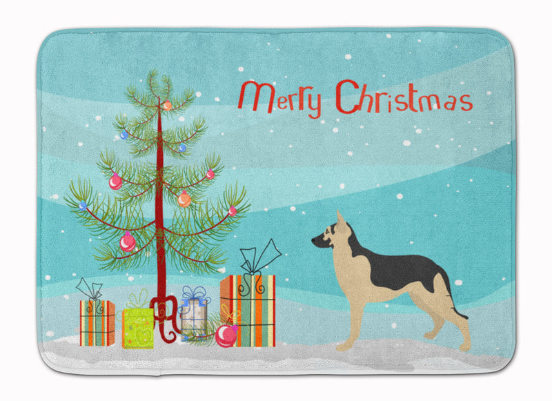 German Shepherd Christmas Machine Washable Memory Foam Mat BB8492RUG