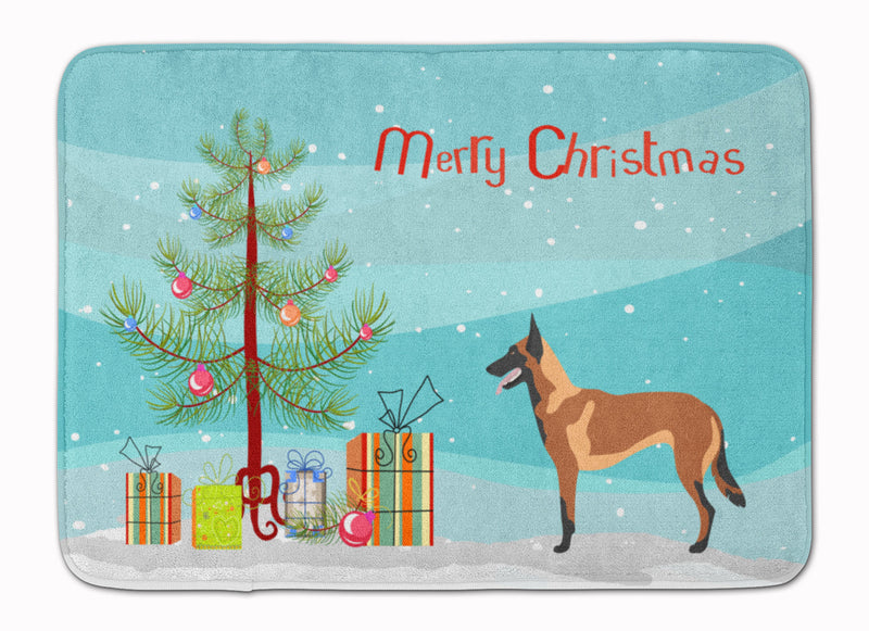 Malinois Belgian Shepherd  Christmas Machine Washable Memory Foam Mat BB8494RUG