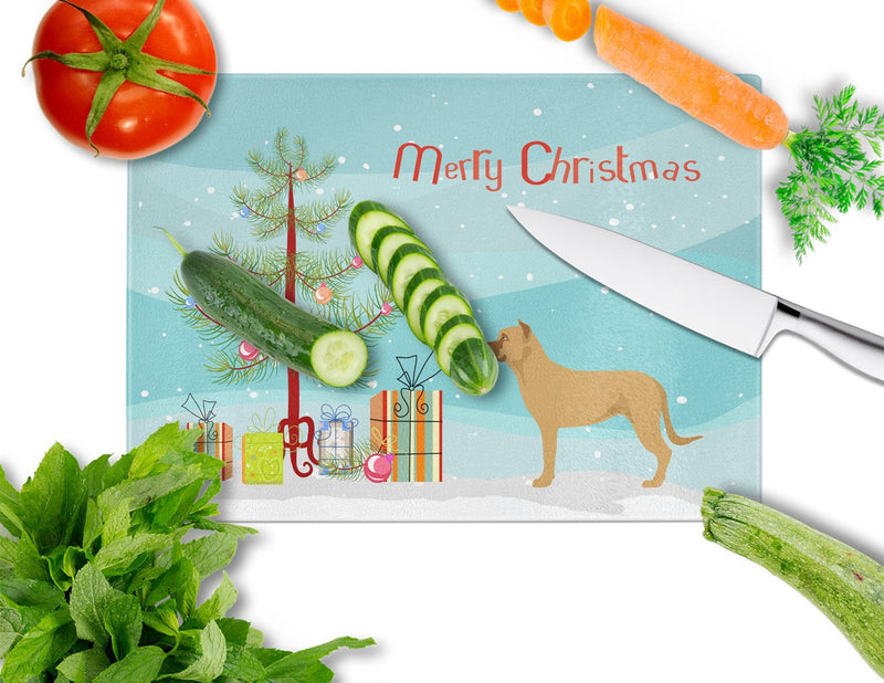 Alano Espanol Spanish Bulldog Christmas Glass Cutting Board Large BB8506LCB