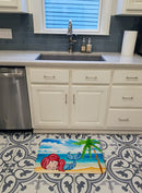 Mermaid on the Beach Memory Foam Kitchen Mat Machine Washable Anti-Fatigue Cushion Comfort Bath or Kitchen Rug