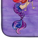 Mermaid Welcome Purple Dish Drying Mat Absorbent Dish Drying Mat Pad for Kitchen Counter Dish Drainer Mat for Countertop, 14 x 21", Multicolor