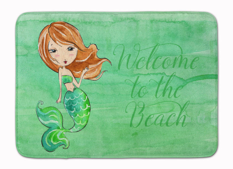 Mermaid Welcome Green Machine Washable Memory Foam Mat BB8515RUG