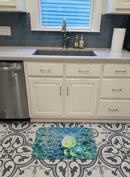Sea Turtle Welcome Memory Foam Kitchen Mat Machine Washable Anti-Fatigue Cushion Comfort Bath or Kitchen Rug