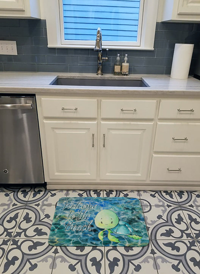 Sea Turtle Welcome Machine Washable Memory Foam Mat BB8520RUG