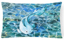 Blue Fish Canvas Fabric Decorative Pillow BB8524PW1216