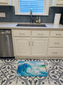 Wave Welcome Memory Foam Kitchen Mat Machine Washable Anti-Fatigue Cushion Comfort Bath or Kitchen Rug