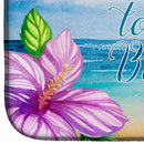 Beach Scene Welcome Dish Drying Mat Absorbent Dish Drying Mat Pad for Kitchen Counter Dish Drainer Mat for Countertop, 14 x 21", Multicolor